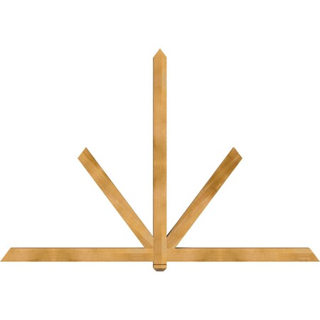 Ekena Millwork Kennewick Rough Sawn Timber Gable Bracket, Western Red Cedar, 96"W x 64"H x 4"D x 4"F, 16/12 Pitch GBW096X64X0404KEN00RWR